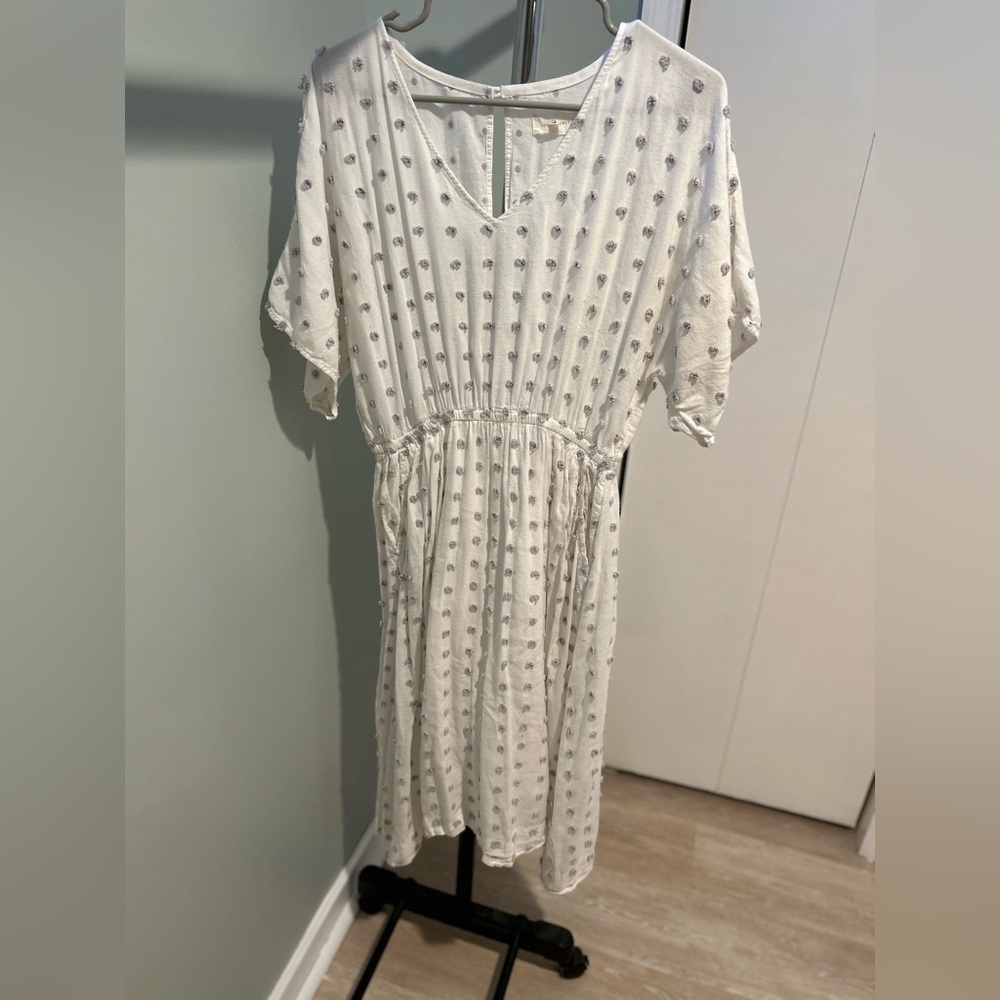 White and grey dress